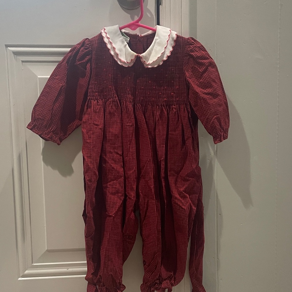 Kesa Red Baby Romper with White Collar